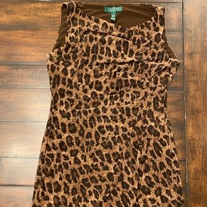 Animal print cheetah print classy work dress sz 6
